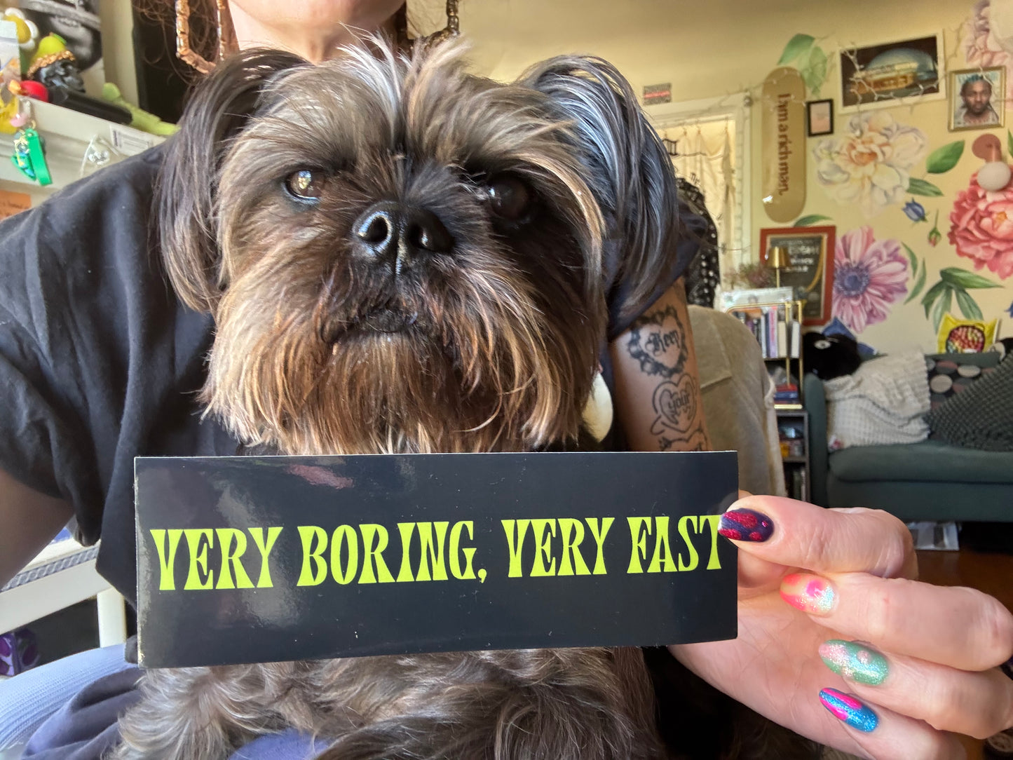 very boring, very fast sticker
